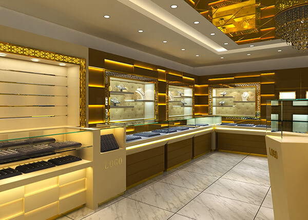Jewellry showcase for a jewelry shop project in UK, 2015